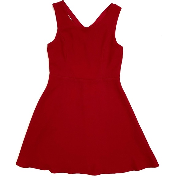 YA Los Angeles Red Skater Dress Cut Out Back - Picture 1 of 5